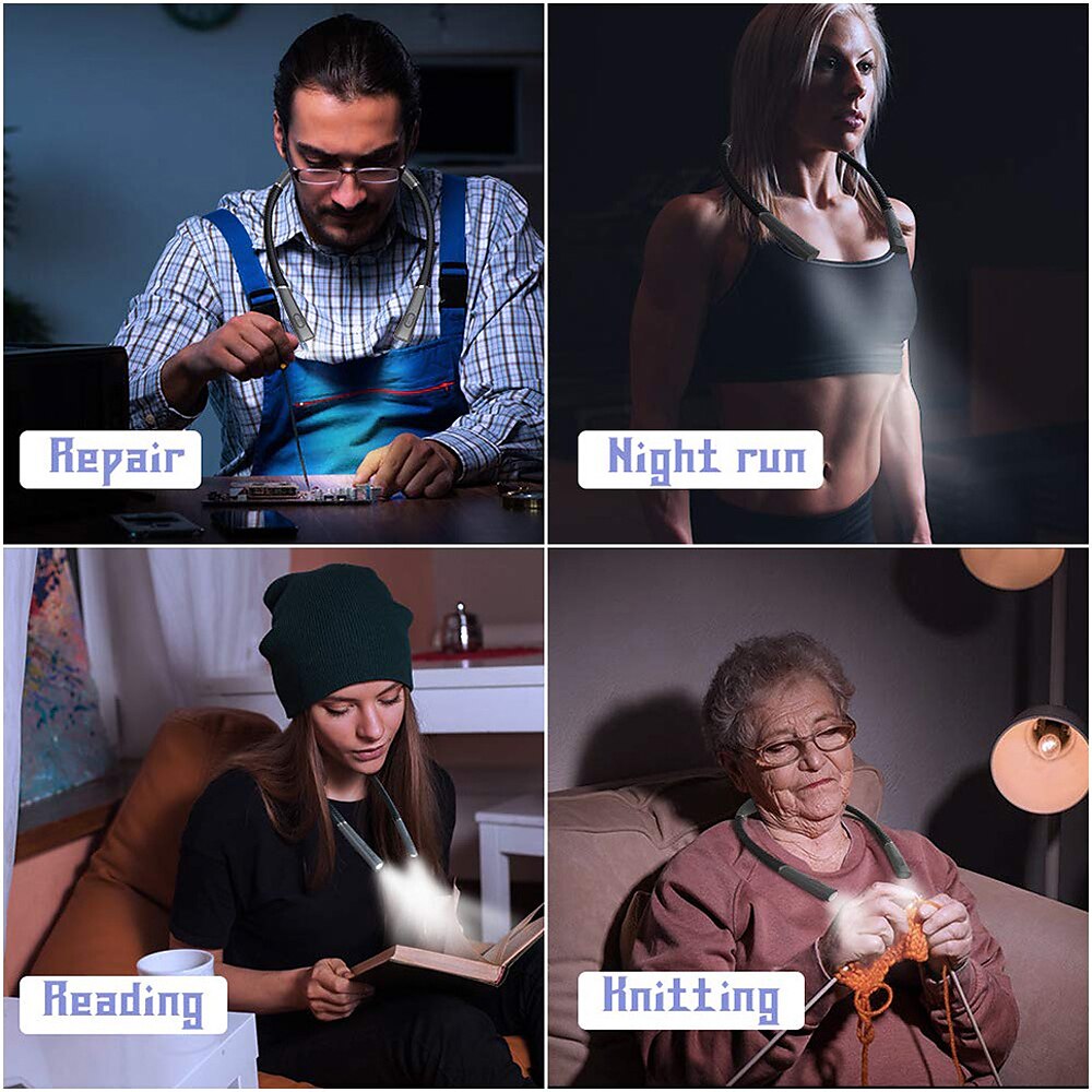 led-halsleeslampjes nieuwigheid flexibele nekverlichting handsfree boeklicht hanling leeslamp draagbare usb oplaadbare boekverlichting 2025 - $29.99 –P11