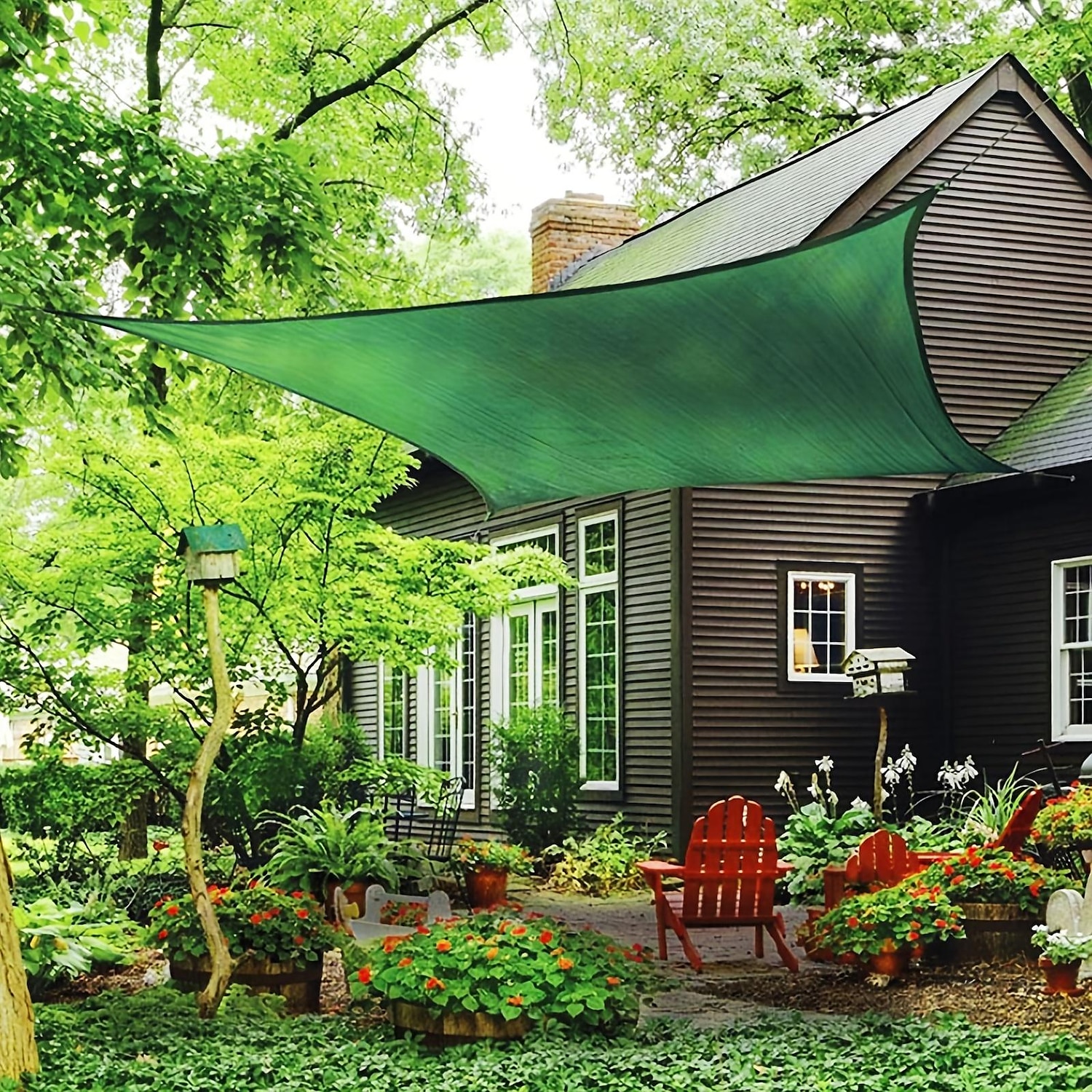 groen zonneschermdoek, dicht schaduwnet warmte-isolatienet, schaduwdoek, zon- en sneeuwbescherming voor balkon, binnenplaats, campercamping 2025 - $15.49 –P4