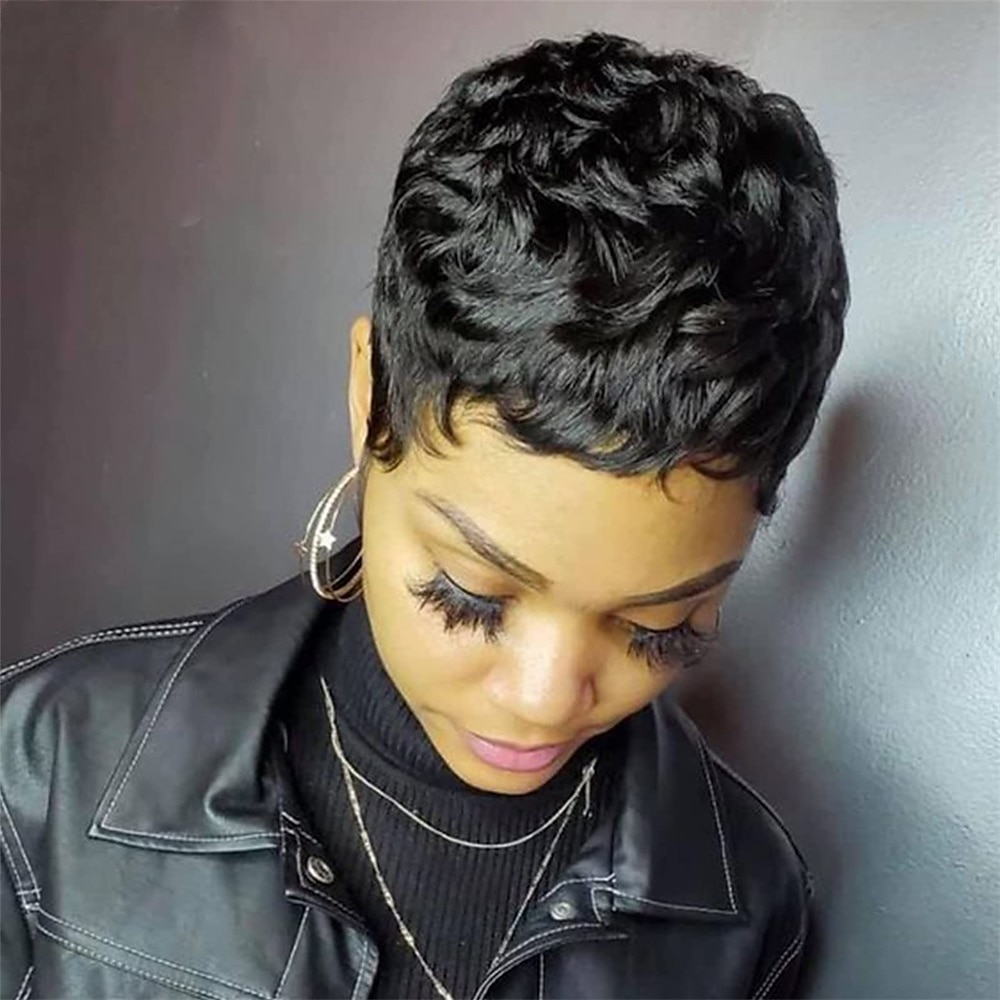 perruques de cheveux courts coupe de lutin droite courte bob perruque pour les femmes noires 100% brésilienne vierge de cheveux humains non dentelle pleine machine faite 6 pouces naturel noir couleur de 2025 ? $24.99 –P1