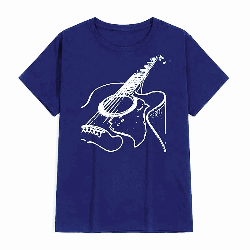 Herr t-shirt med akustisk gitarr grafisk kortärmad 2026 - $17.49 –P15