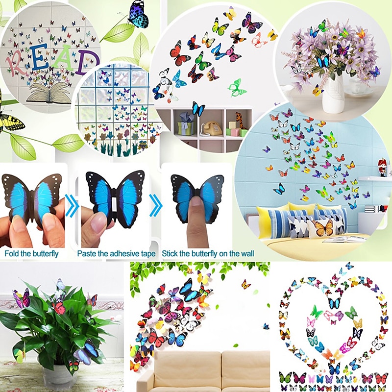 80 PCS 3D Butterfly Wall Decor Butterfly Wall Decals DIY Art Decor Crafts Removable Mural Stickers Butterfly Decorations for Home Room Bedroom Nursery Decor 2025 - $12.99 –P10
