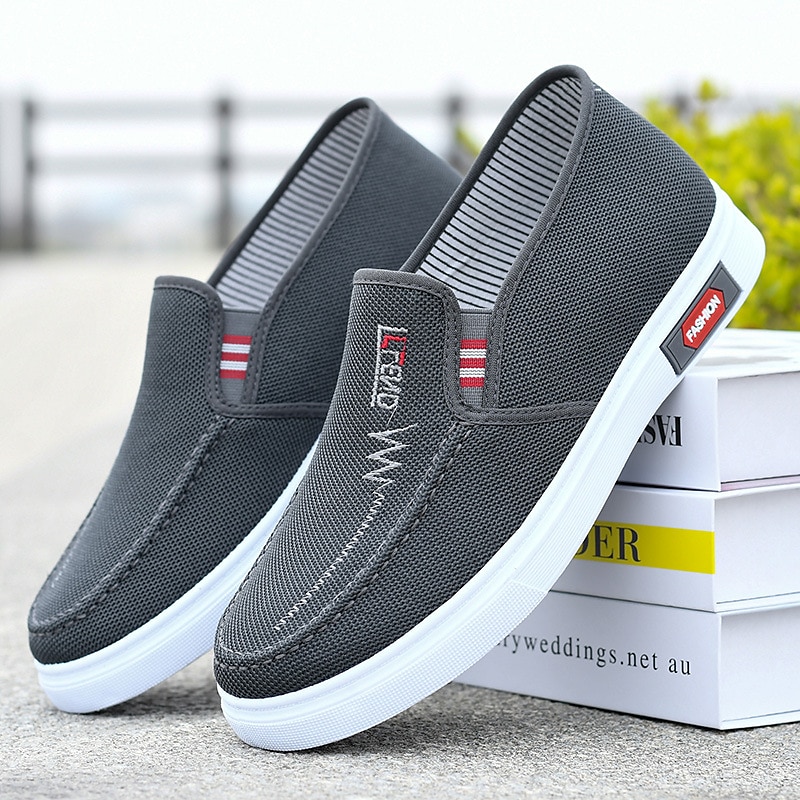 Men's Casual Blue Canvas Slip-On Sneakers with White Rubber Sole for Comfortable Everyday Wear 2025 - $26.99 –P3