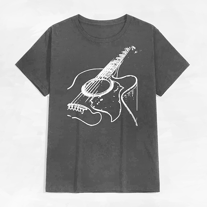 Herr t-shirt med akustisk gitarr grafisk kortärmad 2026 - $17.49 –P12