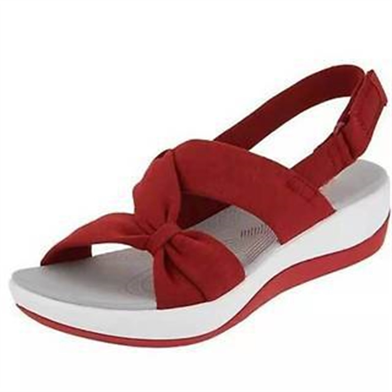 sandales à bride arrière nouées grises pour femmes – sandales de marche à plateforme coussinées légères avec sangle réglable et support de voûte plantaire de 2025 ? $21.99 –P2