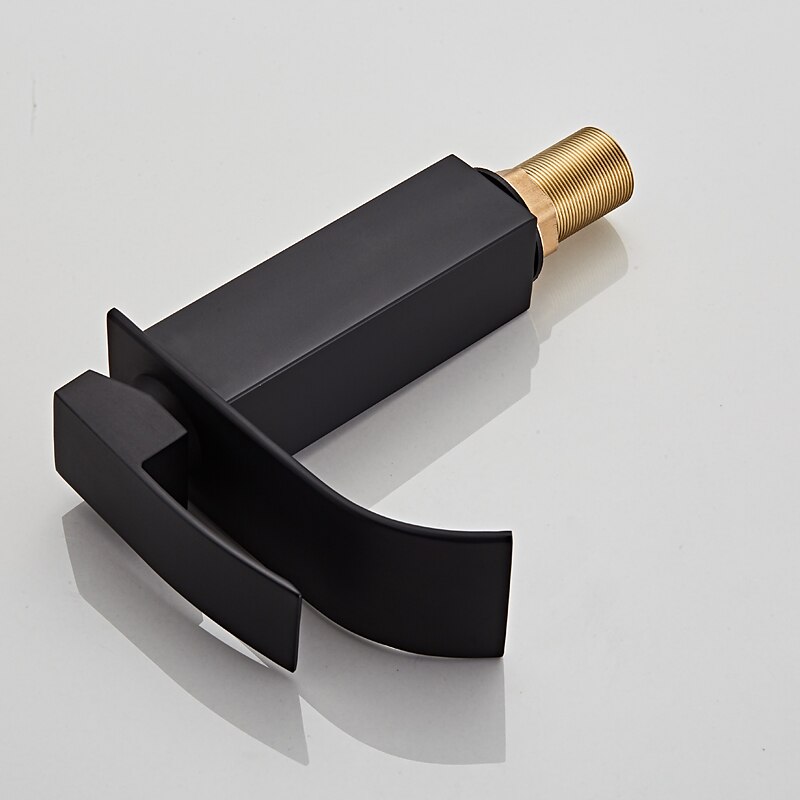 Rubinetto Miscelatore Lavabo Bagno A Cascata Alto Corto, Lavabo Monocomando Rubinetti Lavabo Monocomando, Bagno Con Tubo Flessibile Caldo E Freddo Vaso Monoblocco Acqua Rubinetto In Ottone Montaggio A Bordo Nero Dorato del 2025 a $80.99 –P11