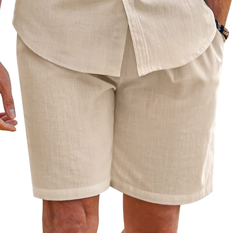 Homens Calção Shorts de linho Shorts de verão Shorts de praia Com Cordão Cintura elástica Tecido Conforto Respirável Ao ar livre Diário Para Noite Moda Roupa de rua Preto Branco de 2025 por $17.99 –P9