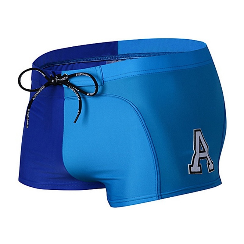 Men's Swimwear Swim Shorts Swim Trunks Print Patchwork Letter Breathable Soft Outdoor Casual Daily Hawaiian Stylish White Royal Blue Micro-elastic 2025 - $11.49 –P4