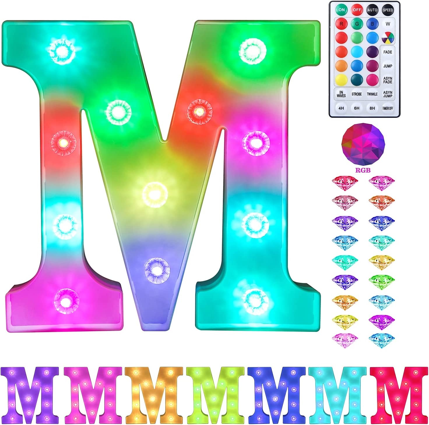 LED lettre lumières signe 26 lettres alphabet avec télécommande allumer des lettres signe coloré pour veilleuse mariage/fête d'anniversaire alimenté par batterie lampe de noël bar à la maison de 2025 ? $14.49 –P4