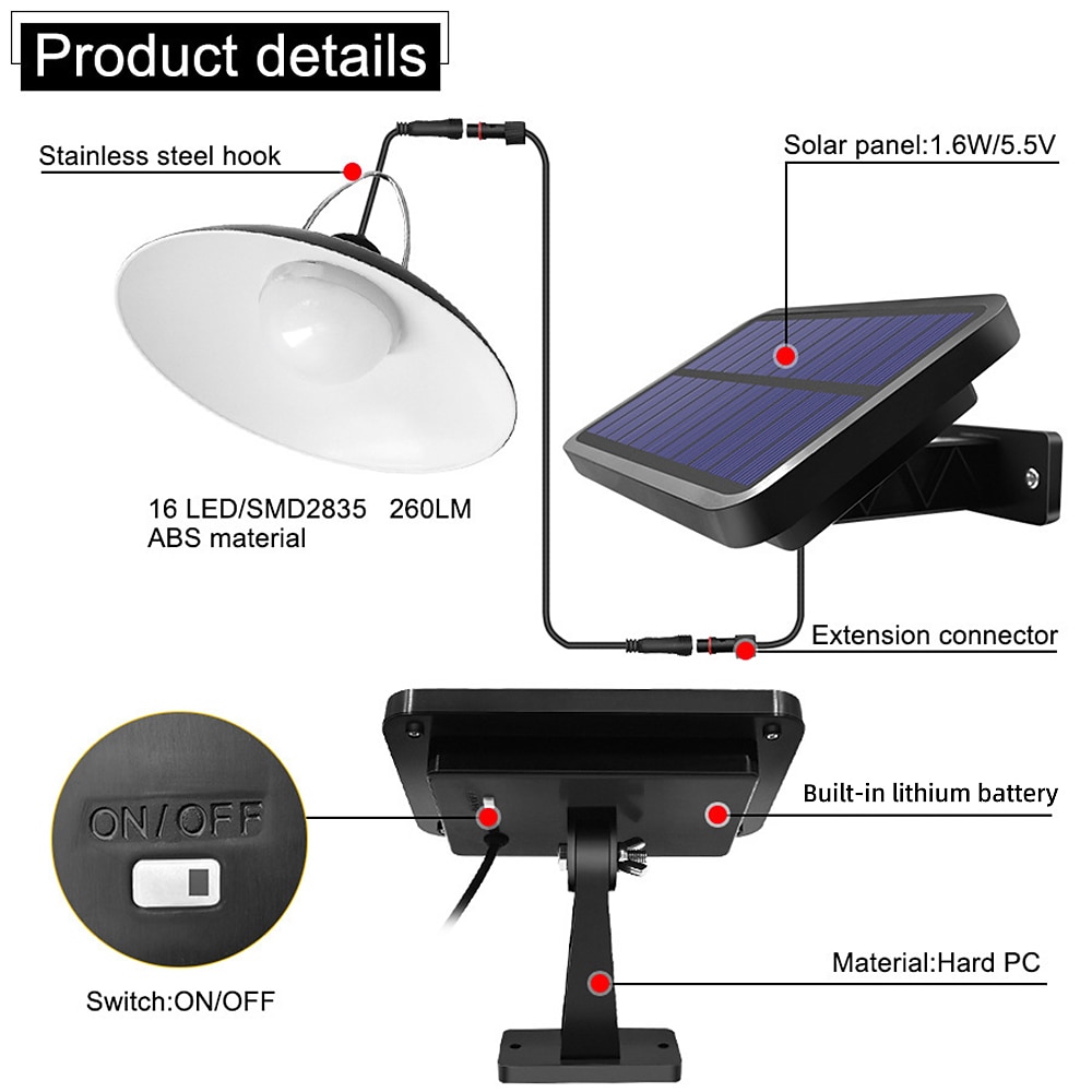 Solar Pendant Light Outdoor IP65 Waterproof 2 Head Indoor Solar Lamp with Cable Remote Controller for Courtyard Garden Indoor Lawn Landscape 2026 - $74.99 –P7