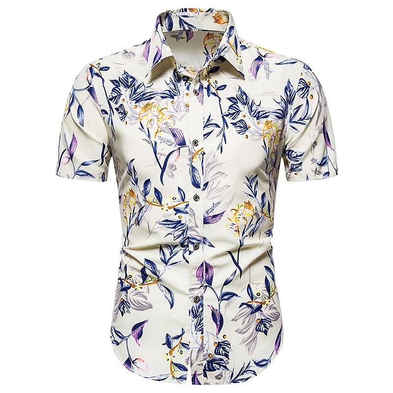 Men's Shirt Summer Shirt Button Up Shirt Casual Shirt Beach Shirt Summer Hawaiian Shirt Red Purple Short Sleeve Florals Shirt Collar Outdoor Going out Print Clothing Apparel Streetwear Stylish Casual 2025 - $19.99 –P3