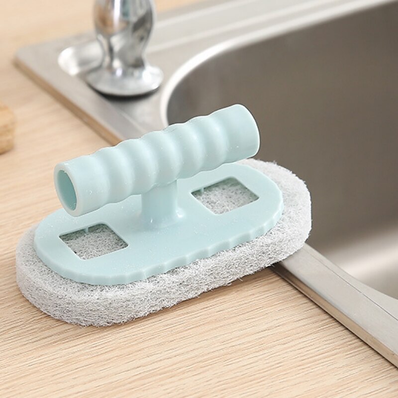 Kitchen Bathroom Sponge Handle Cleaning Brush Tile Glass Cleaning Sponge  Ceramic Window Slot Clean Brushes Tools