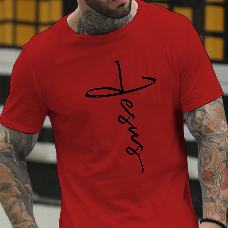 Homens Letra impressão de carta Camiseta Estilo casual Algodão Manga Curta Gráfico Camisa Vinho Preto Branco Camiseta confortável Férias Casual Roupas de estilistas de 2025 por $15.99 –P7