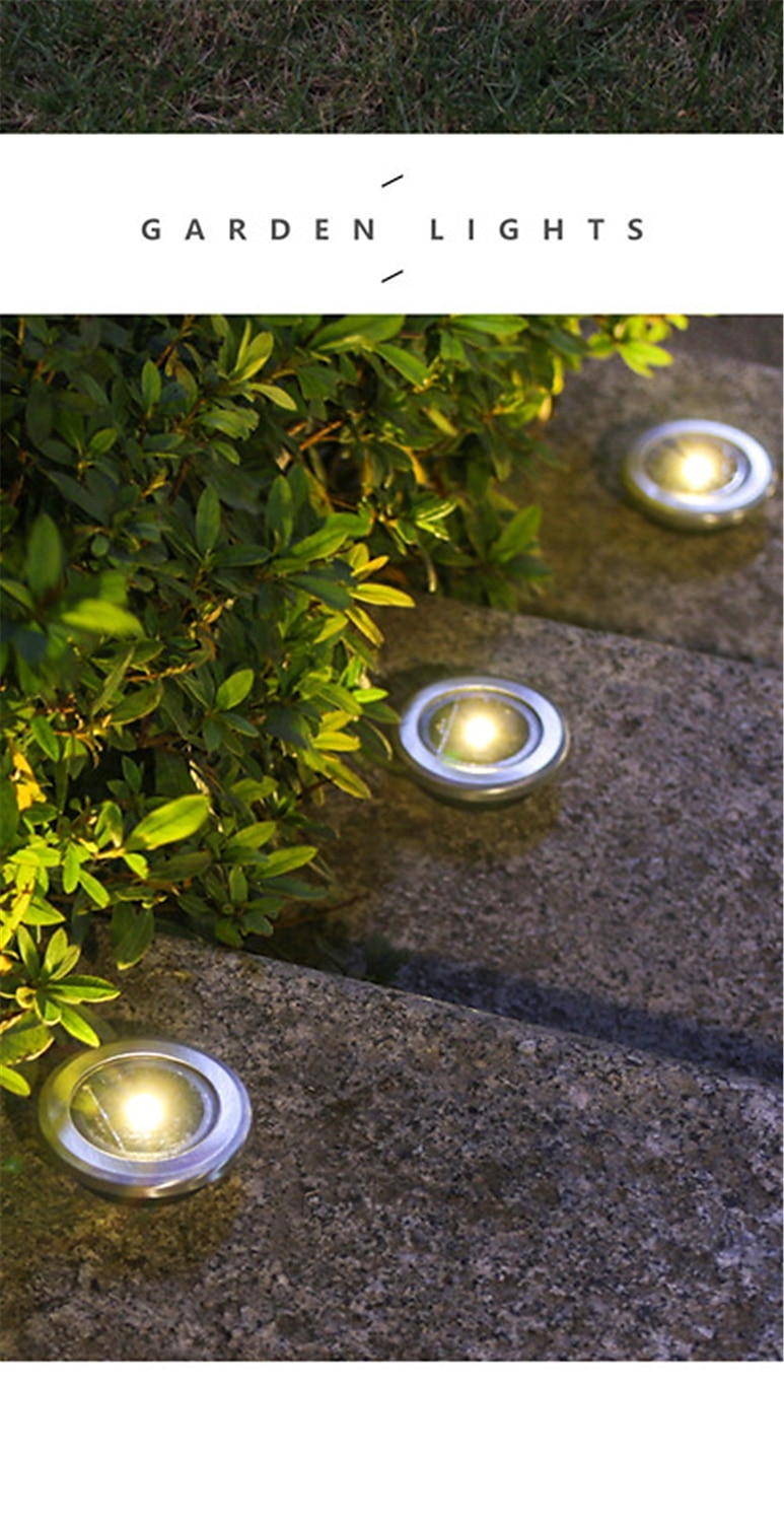 2026年 4/8 個ディスクライト屋外 led ガーデンソーラー地下ライトデッキライトスポットライト埋め込みソーラー led ランプ庭の装飾  コレクション – $20.99 –P8