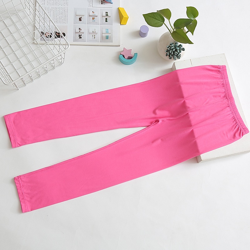 Kinderen Voor meisjes Legging Effen Kleur Actief School Katoen 7-13 jaar Zomer Zwart Wit Blozend Roze 2025 - $7.99 –P10