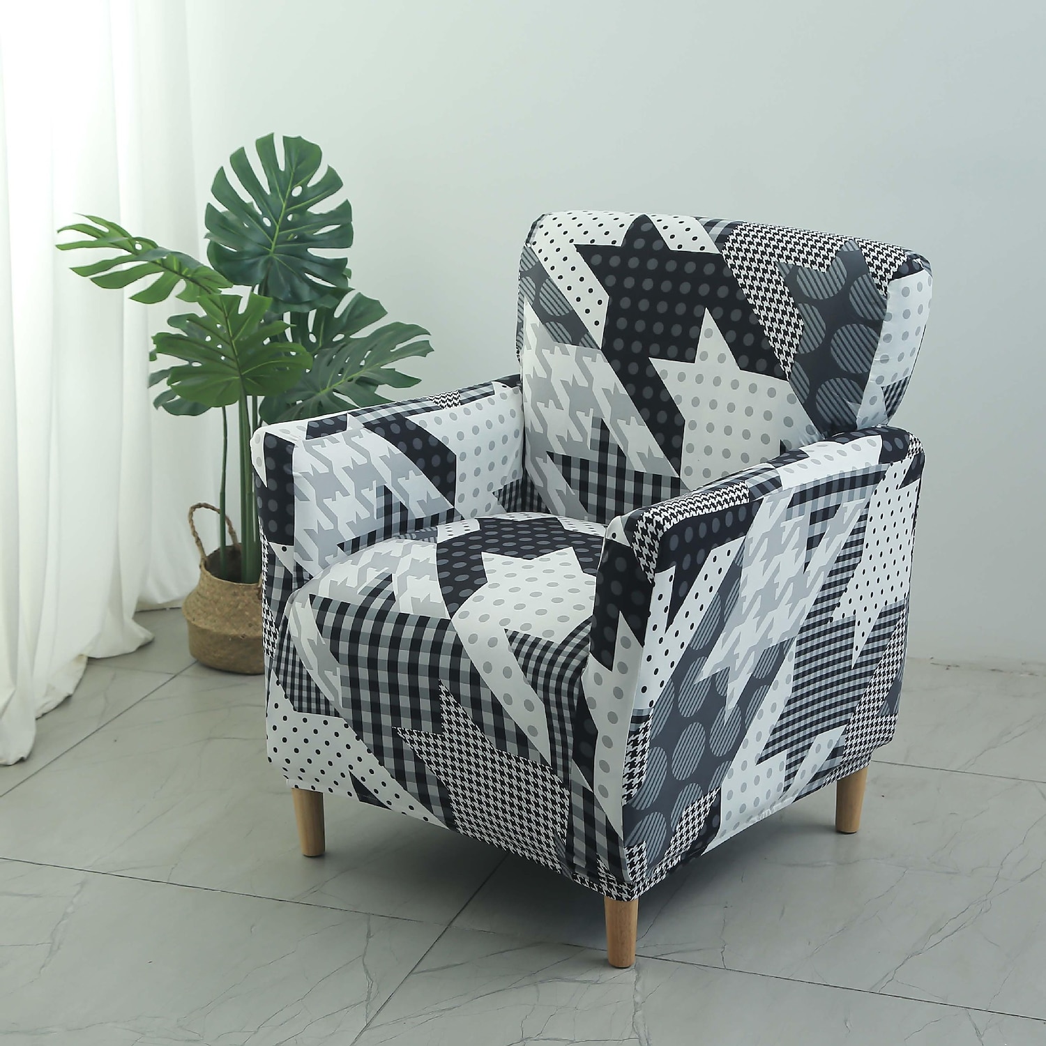 Housse de canapé extensible simple housse de fauteuil 1 place protecteur de meubles de canapé avec fond élastique pour enfants, animal de compagnie de 2025 ? $22.99 –P8