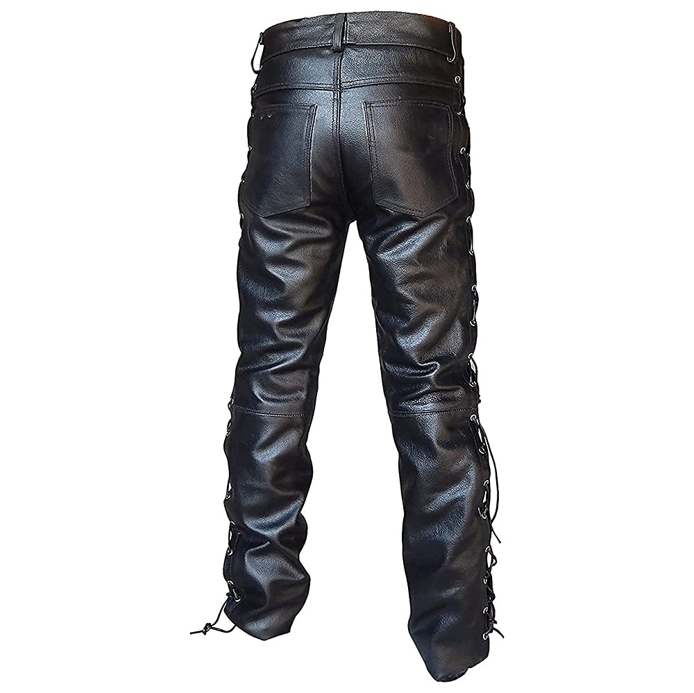 Punk & Gothic Medieval Steampunk Pants Straight Leg Motorcycle Pants Riders Bikers Men's Casual Daily Adults' Pants 2025 - $48.99 –P4