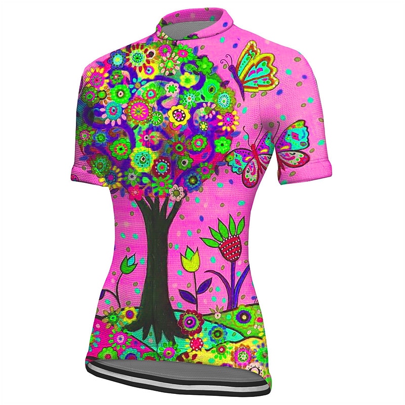 Pentru femei Jersey de ciclism Grafic Plante Manșon scurt Bicicletă Jerseu Topuri cu 3 buzunare spate Ciclism montan Ciclism stradal Uscare rapidă Dungi reflectorizante Înapoi de buzunar Confortabil 2026 - $30.99 –P10