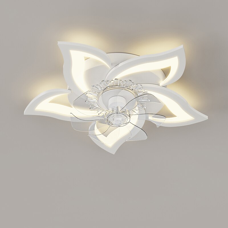 LED Ceiling Fans Dimmable with Remote Contral Flower Design Flush Mount Ceiling Lamp Acrylic Lampshade Chandelier Bedroom Living Room 2025 - $244.69 –P8