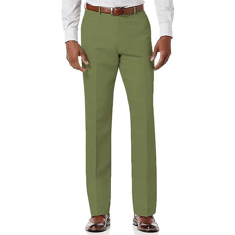 Herren Hose Hosen Freizeithose Tasche Glatt Komfort Atmungsaktiv Outdoor Täglich Ausgehen Modisch Strassenmode Weiß Hellgrün 2026 - $24.99 –P5