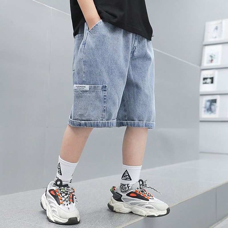 Barn Pojkar Shorts Ensfärgat Andningsfunktion Shorts Utomhus Förtjusande Dagligen Himmelsblå 2025 - $17.49 –P3