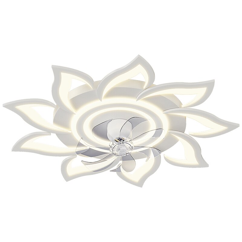 LED Ceiling Fans Dimmable with Remote Contral Flower Design Flush Mount Ceiling Lamp Acrylic Lampshade Chandelier Bedroom Living Room 2025 - $244.69 –P5