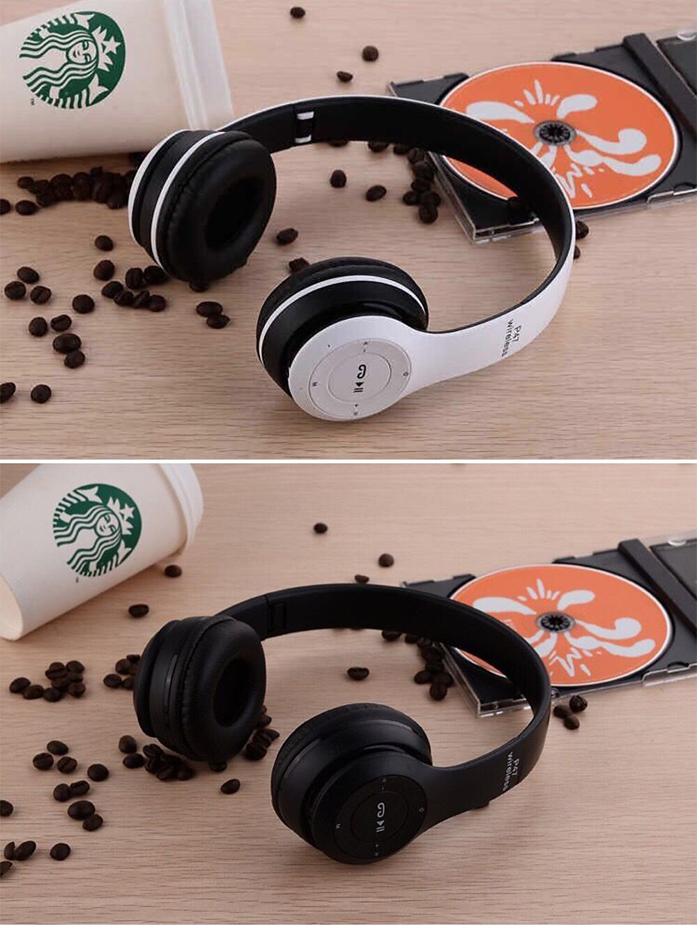 P47 headset trådlösa Bluetooth-stereo hörlurar hopfällbara sporthörlurar handsfree stöder TF-minneskort MP3-spelare för Android 2025 - $17.99 –P1