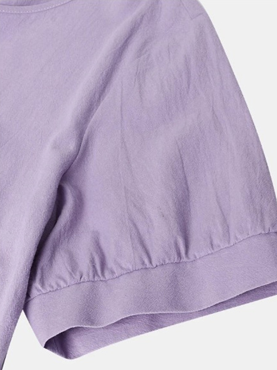 Women's White Purple Green Summer Midi Dress Linen-Inspired Dresses Smock Dress Solid Basic Casual Daily Loose Fit Crew Neck 2025 - $26.99 –P7