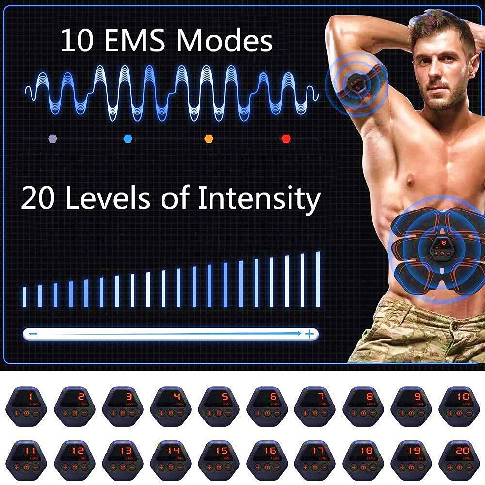 usb abs stimulator spier toner vrouwen mannen armen benen shaper trainer toner abdominale trainingsriem 2025 - $46.99 –P2
