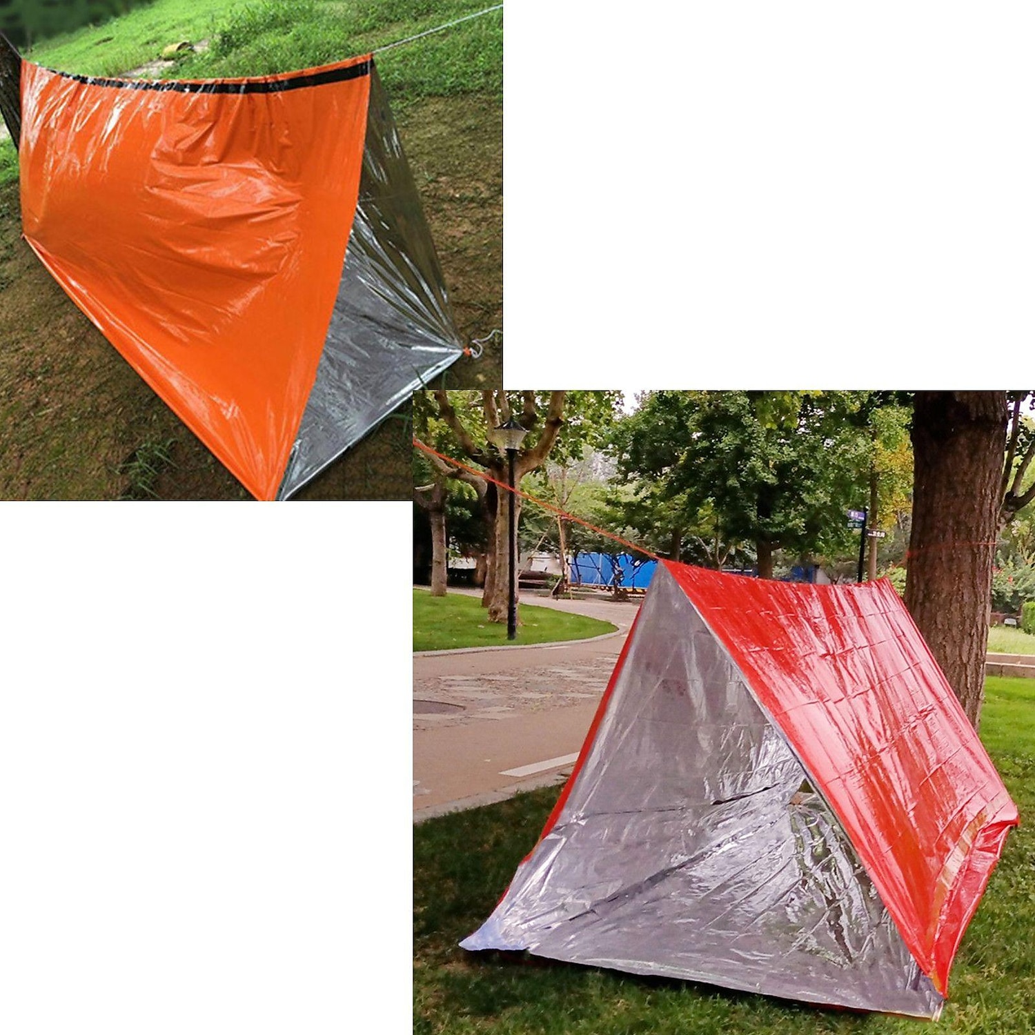 First Aid Tent, Portable Outdoor Emergency Shelter, Waterproof, Windproof And Warm Mylar Emergency Blanket For 2 People, Outdoor Camping Accessories 2025 - $10.99 –P6