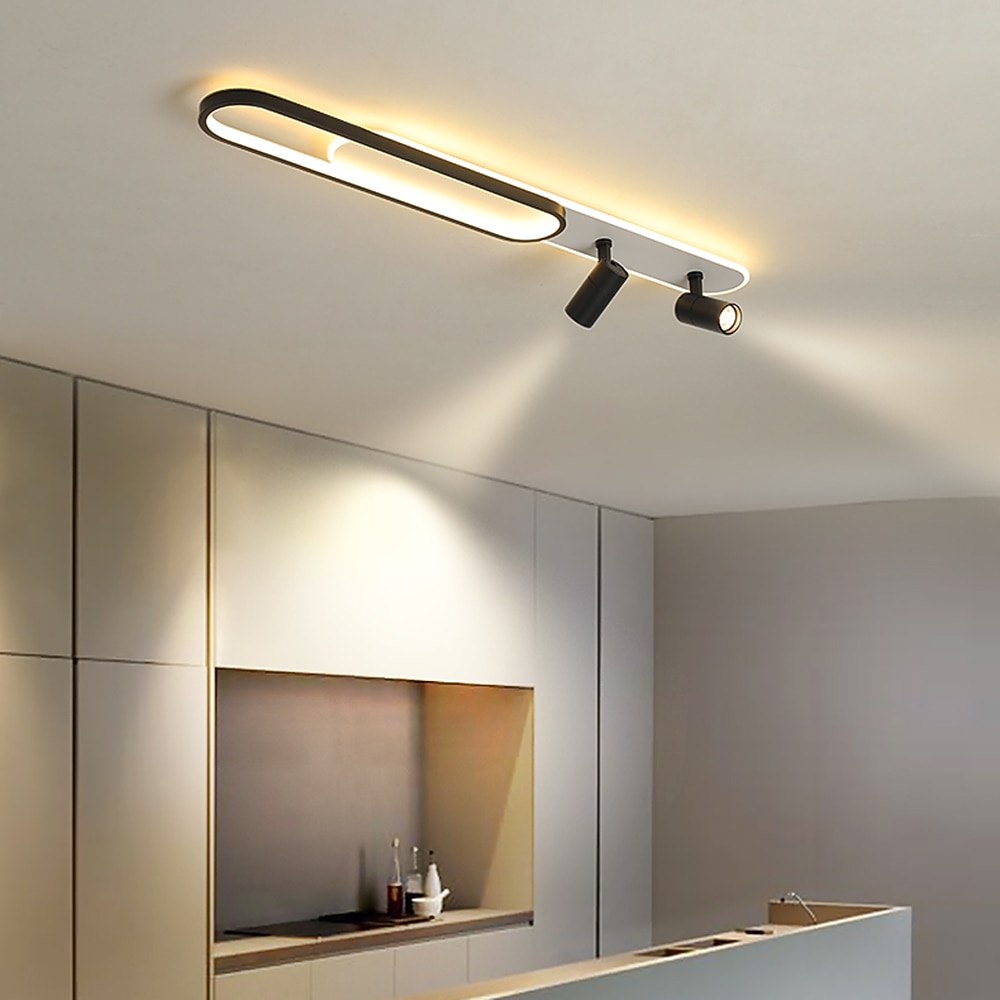 מנורת תקרה LED מודרנית 1-2 מנורת מסלול מנורת sotlight 80 ס"מ 100 ס"מ מנורת תקרה גיאומטרית ניתנת לעמעום שלט רחוק סלון חדר שינה מטבח פינת אוכל מנורת ac220v 2026 - $264.59 –P2