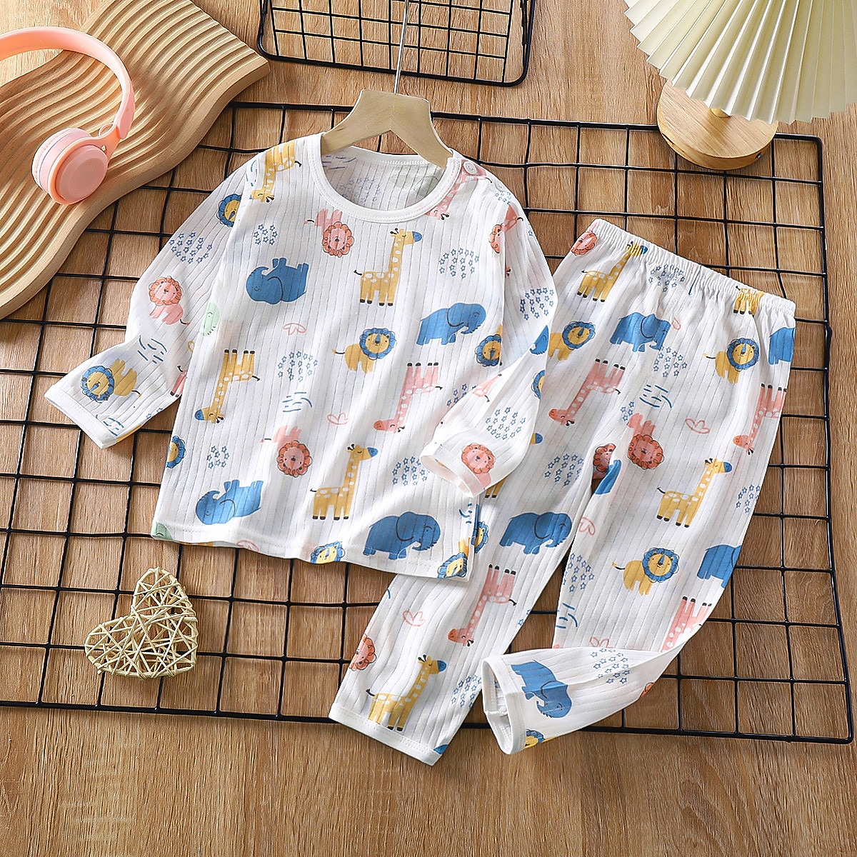 Copii Băieți 2 Piese Set pijama Manșon Lung Mânecă lungă-Z02-câine de lapte Mânecă lungă-Z04-Ursul de ceai cu lapte Maneca lunga-Z06-Nava spatiala Animal Desene Animate Vară Primăvară Zilnic Casă 2025 - $16.49 –P11