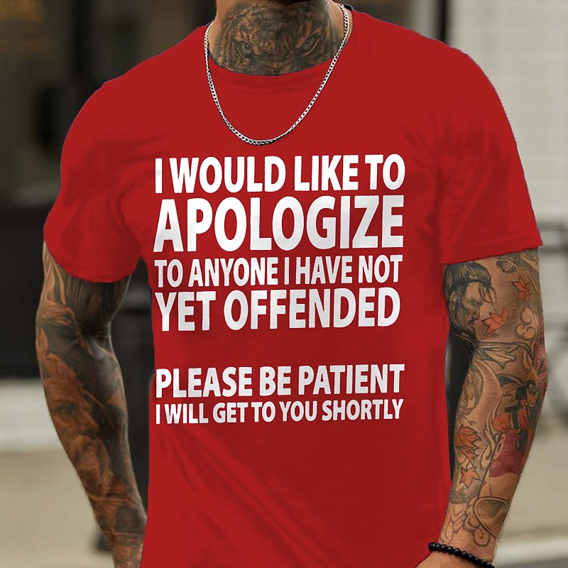 2025年 男性用 レタード Tシャツ カジュアルスタイル コットン１００％ 半袖 グラフィック シャツ ワイン ヘザーグレー ブラック 快適なTシャツ バケーション カジュアル ファッションデザイナーの衣類  コレクション – $15.99 –P12