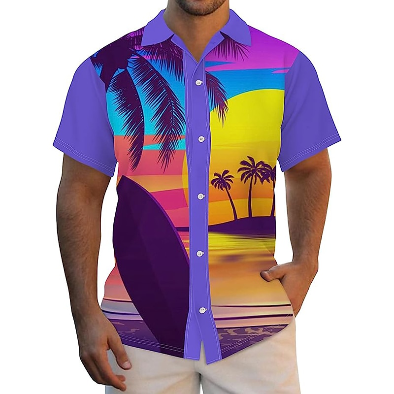 Férfi Autó Kókuszfa Trópusi növények Ing Hawaii ing Aloha ing Rövid ujjú Ing Térfogatcsökkenés Tropikus Divat Hawaii Szabadtéri Utca Hawaii Fekete Sárga Medence S M L 2025 - $24.99 –P7