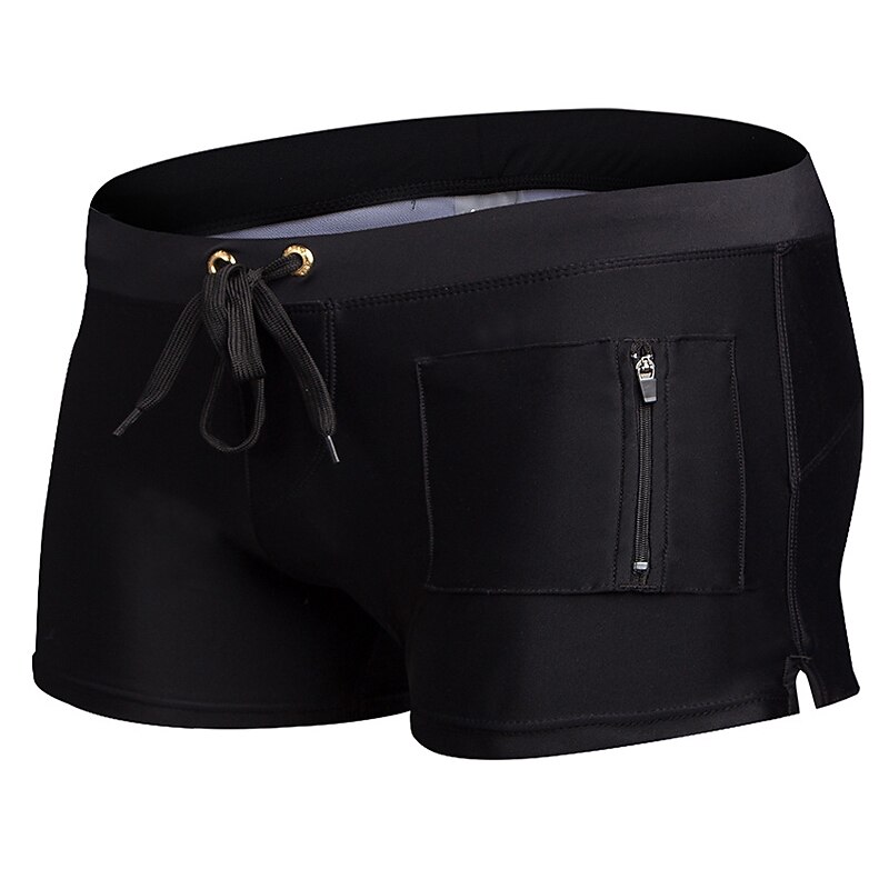 Men's Swimwear Swim Shorts Swim Trunks Drawstring Zipper Pocket Plain Breathable Soft Outdoor Casual Daily Hawaiian Stylish Black White Micro-elastic 2026 - $21.99 –P6