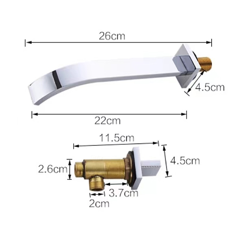 Wall Mounted Bathroom Sink Mixer Faucet Waterfall, Widespread Basin Taps Vintage Brass 2 Handles 3 Holes Washroom Wash Baxin Tap with Cold Hot Water Hose 2025 - $113.99 –P1