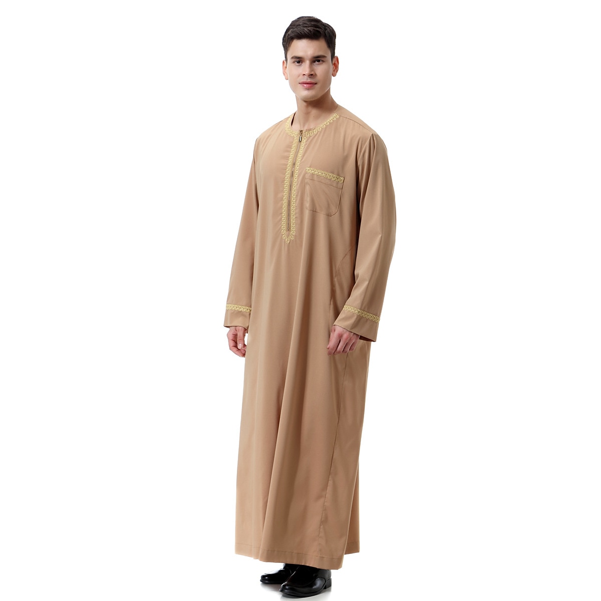 رجالي رداء - روب ثوب / جبة ديني سعودي عربي العربية مسلم رمضان بالغين / قمصان الرضعثوب الراقص 2025 - $48.99 –P12