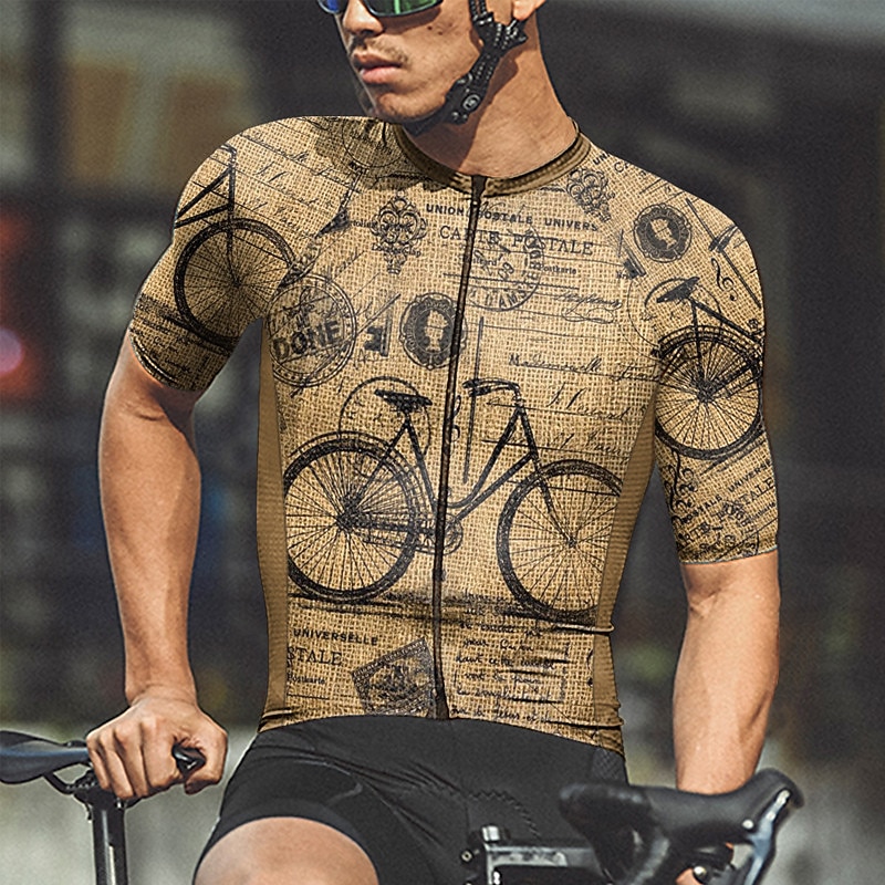 Voor heren Wielrenshirt Grafisch Grappig Korte mouw Fietsen Shirt Kleding Bovenlichaam met 3 achterzakken Bergracen Wegwielrennen Sneldrogend Reflecterende strips Achterzak Vochtregelerend Sport Rood 2026 - $30.99 –P6