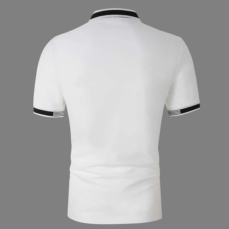 Herren Poloshirt Golfhemd Strasse Casual Klassisch Kurzarm Modisch Basic Farbblock Taste Sommer Regular Fit Grasgrün Hellhimmelblau Schwarz Weiß Rosa Perlenrosa Poloshirt 2025 - $17.99 –P6