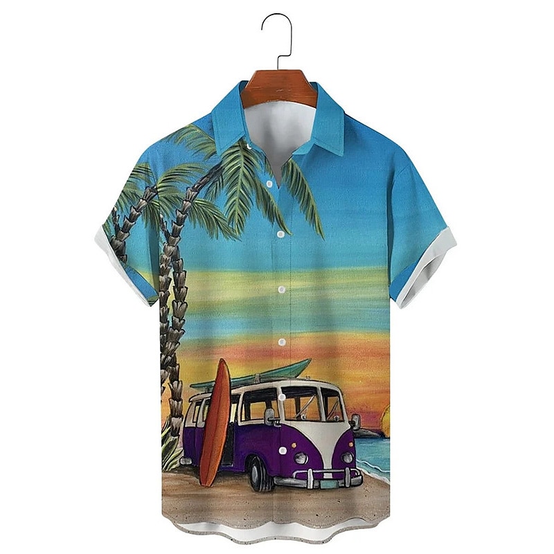 Homens Letra Jesus Camisa Social camisa de botão Camisas havaianas vintage Manga Curta Moda Roupa de rua Designer Ao ar livre Rua Diário Verão Primavera Aberto para a Lateral Imprimir Azul Branco de 2026 por $25.99 –P5