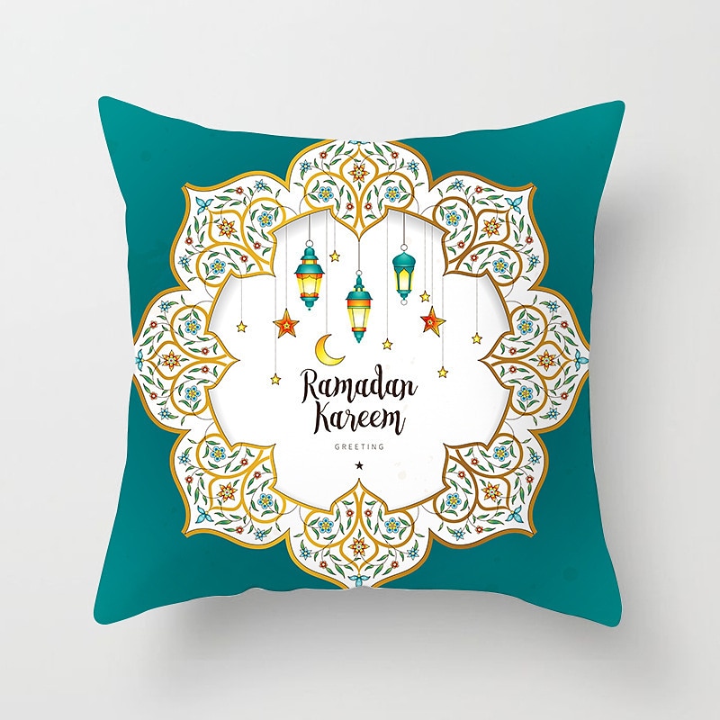 ramadan kareem kuddfodral eid mubarak 1 st mjukt dekorativt fyrkantigt kuddfodral örngott för sovrum vardagsrum soffa soffstol maskintvättbar 2025 - $10.99 –P7