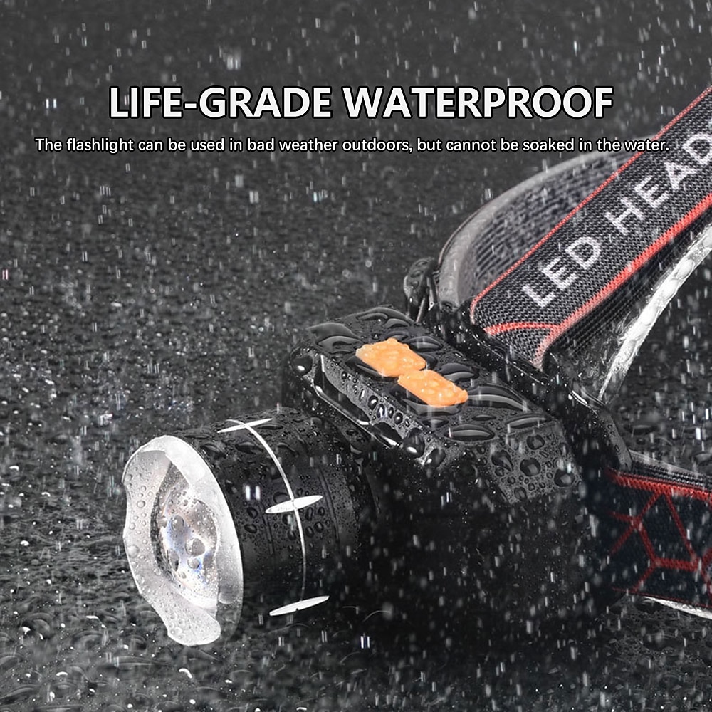 2025年 ledヘッドランプ防水屋外キャンプ釣りランタントーチusb充電式xhp50 18650 libヘッドライト3モードズームヘッド懐中電灯  コレクション – $17.49 –P7