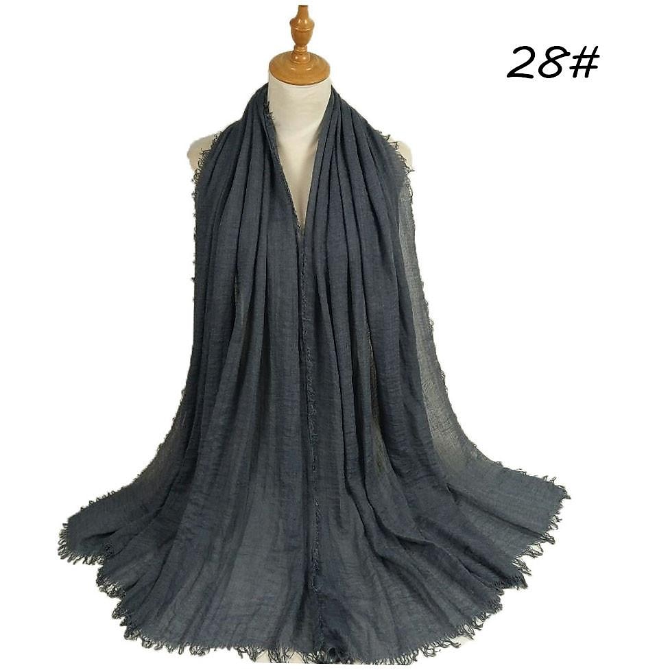 muszlim hidzsáb fejfedő egyszínű buborékos sifon sál nőknek divatos puha hidzsáb hosszú sál betakaró sálak 175*70cm 2025 - $13.99 –P16