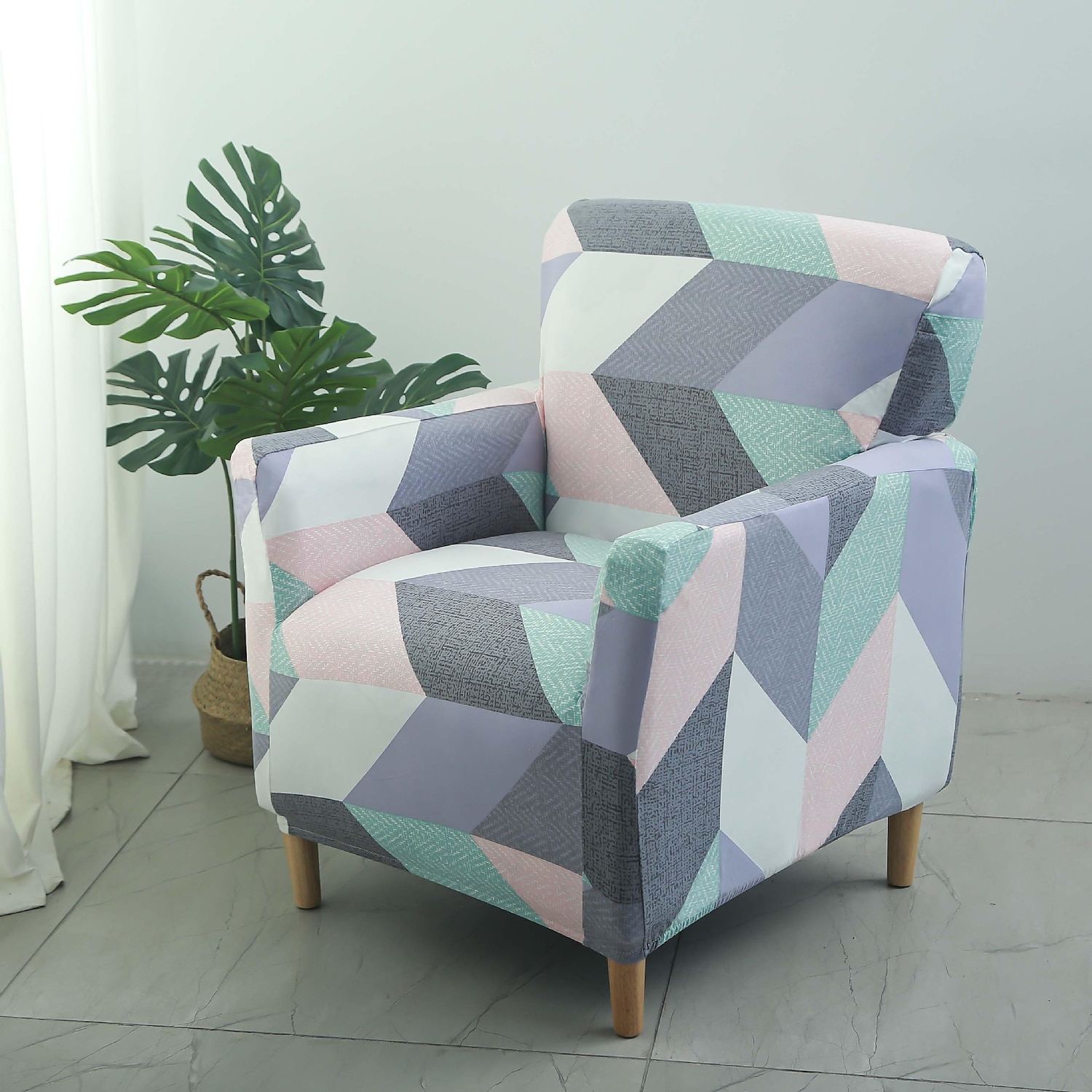 Housse de canapé extensible simple housse de fauteuil 1 place protecteur de meubles de canapé avec fond élastique pour enfants, animal de compagnie de 2025 ? $22.99 –P5