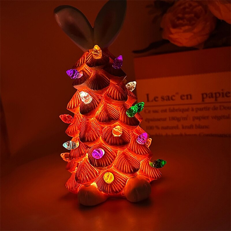 kanintre påskedekorasjon søt mini påske kanintre harpiksfargede lys 15cm kaninpynt hjemmeinnredning påskegave 2025 - $29.99 –P14
