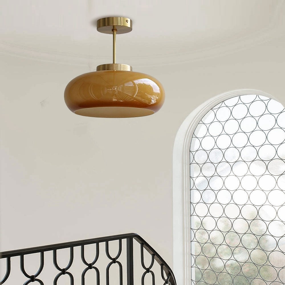 luzes de teto vintage, lustre de vidro retrô, lustre de montagem embutida, jantar lustre de latão exclusivo de 2026 por $214.49 –P4