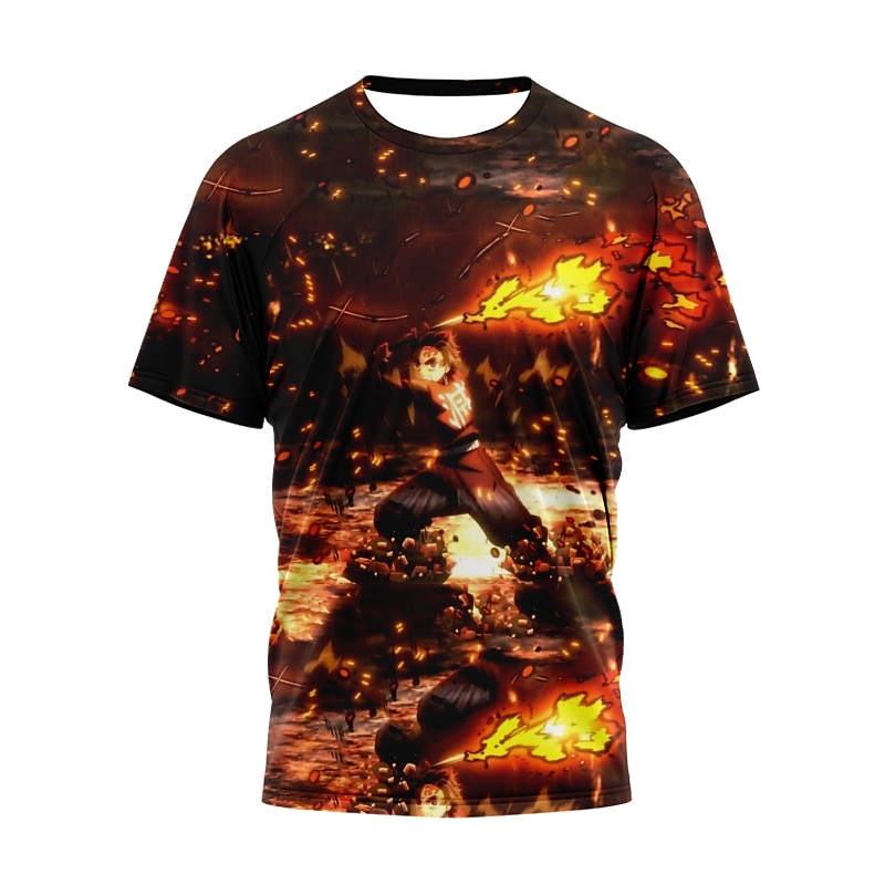 Kamado Tanjiro T-Shirt-Ärmel 3D Grafik Für Paar Herren Damen Erwachsene 3D-Druck 2025 - $15.49 –P2