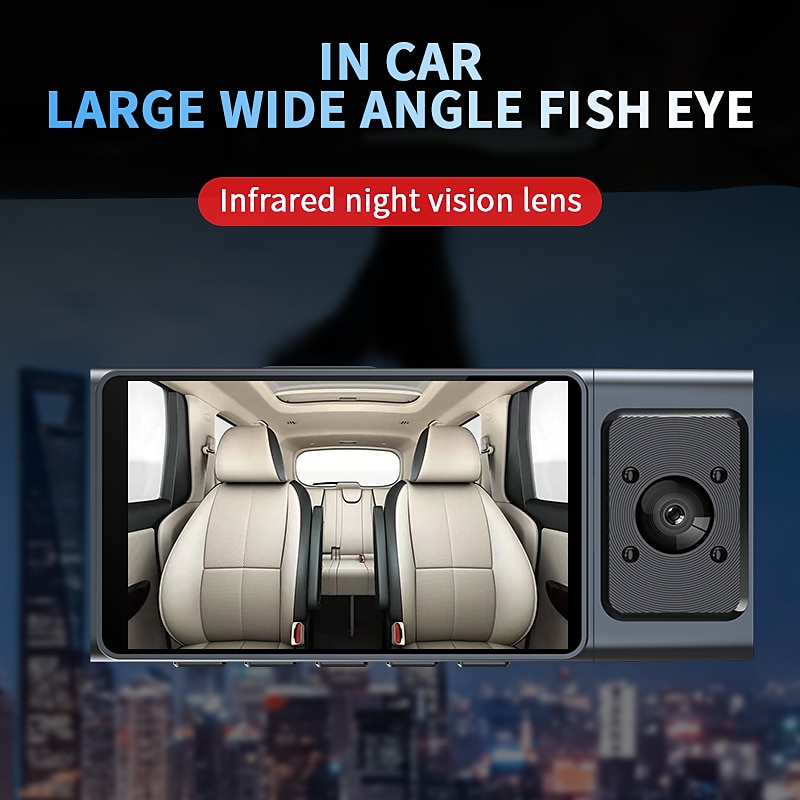 3 Channel Dash Cam Front And Rear Inside 1080P Dash IR Night Vision Loop Recording Car DVR Camera With 3 Inch IPS Screen 3 Cameras Car Dashcam 2025 - $91.99 –P5