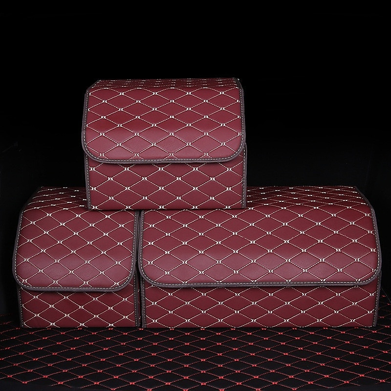 Car Trunk Organizer Box Large Capacity Auto Multiuse Tools Storage Bag Stowing Tidying Leather Folding For Emergency Storage Box 2025 - $24.99 –P9