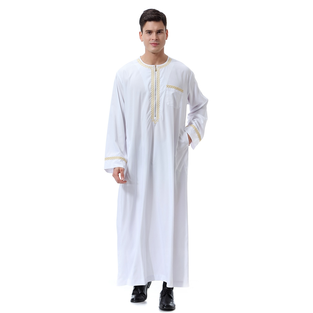 رجالي رداء - روب ثوب / جبة ديني سعودي عربي العربية مسلم رمضان بالغين / قمصان الرضعثوب الراقص 2025 - $48.99 –P17