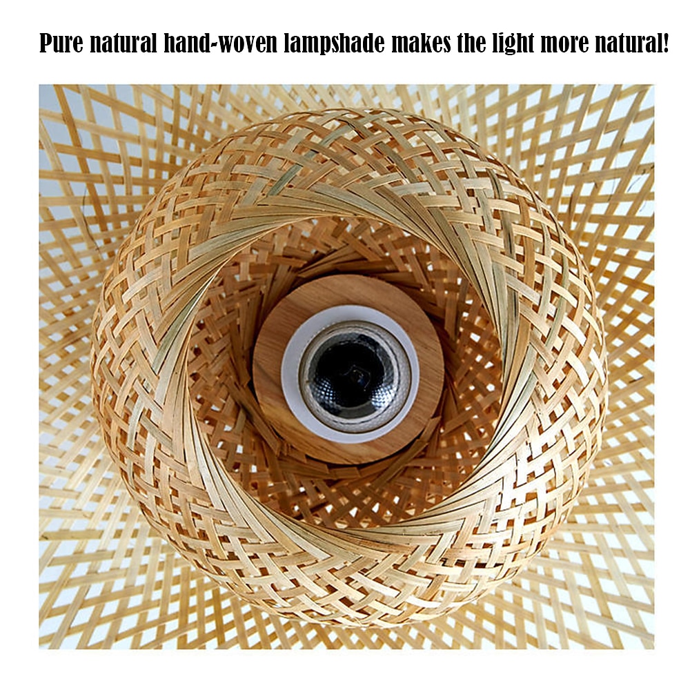Bamboo Weaving  Ceiling Chandelier Retro Idyllic Style E26/E27 Chandelier Lighting is Applicable to Living Room Bedroom Restaurant Cafe Bar Restaurant Club 2026 - $189.99 –P8